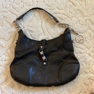 Black Leather Michael Kors Shoulder Bag